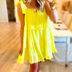 Large lime flowy dress
